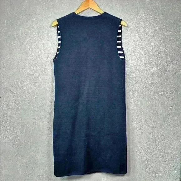 MOTH Extra Long Sleeveless Cardigan Cape Sweater Dark Blue Women One Size - Picture 8 of 11